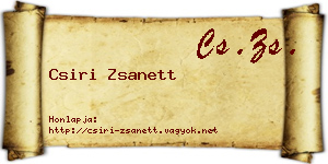 Csiri Zsanett névjegykártya